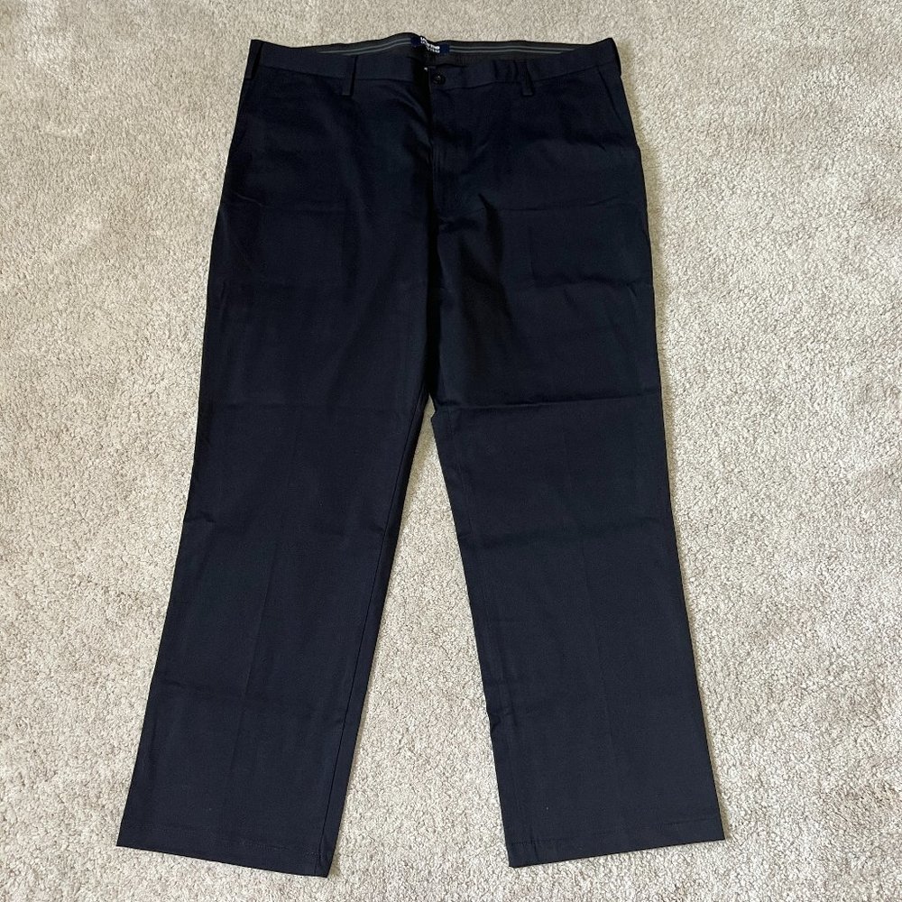 Lands End Pants Size 42 Men's Black Traditional Plain Front Chino 31" Inseam